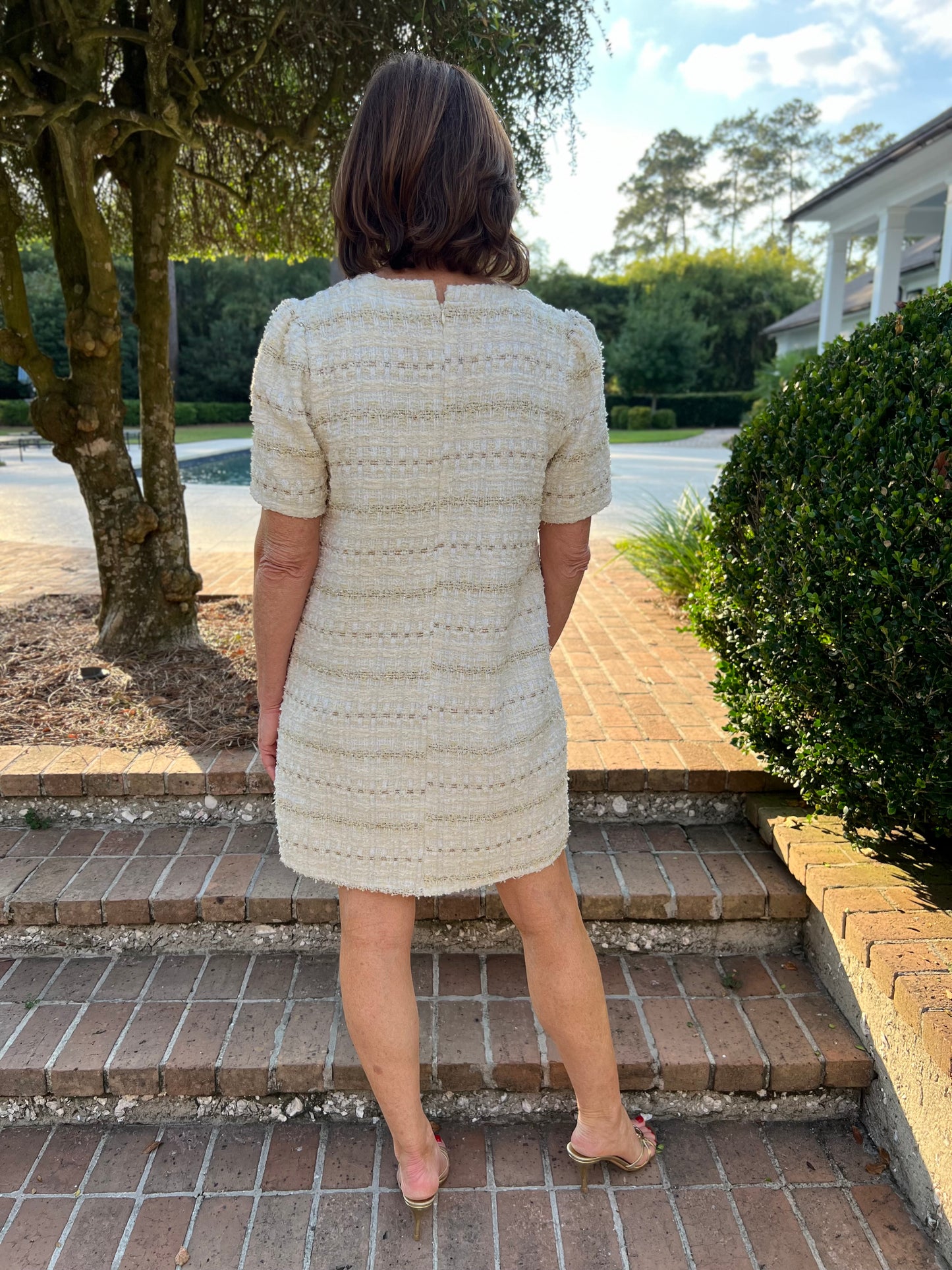 Let's Party Textured Tweed Dress