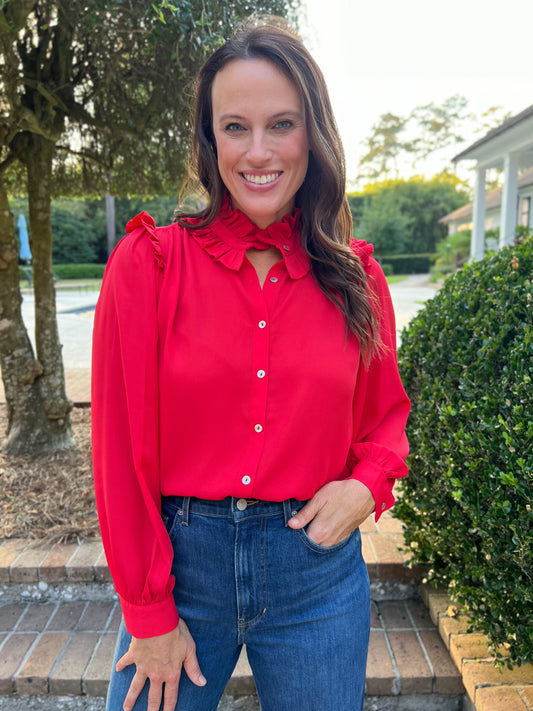 Athena Red Blouse