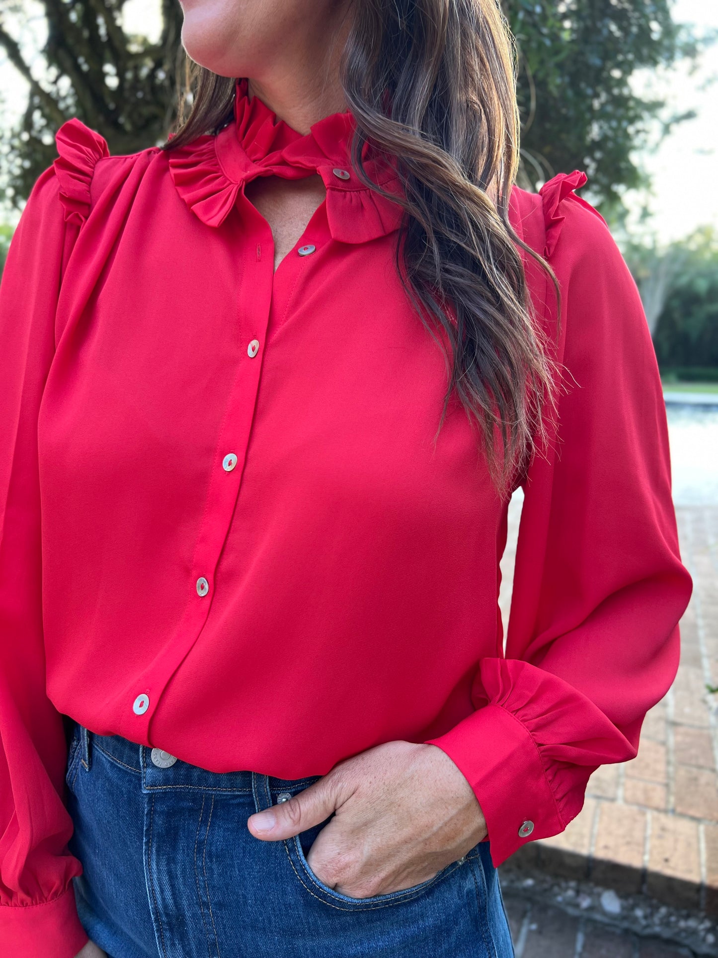 Athena Red Blouse