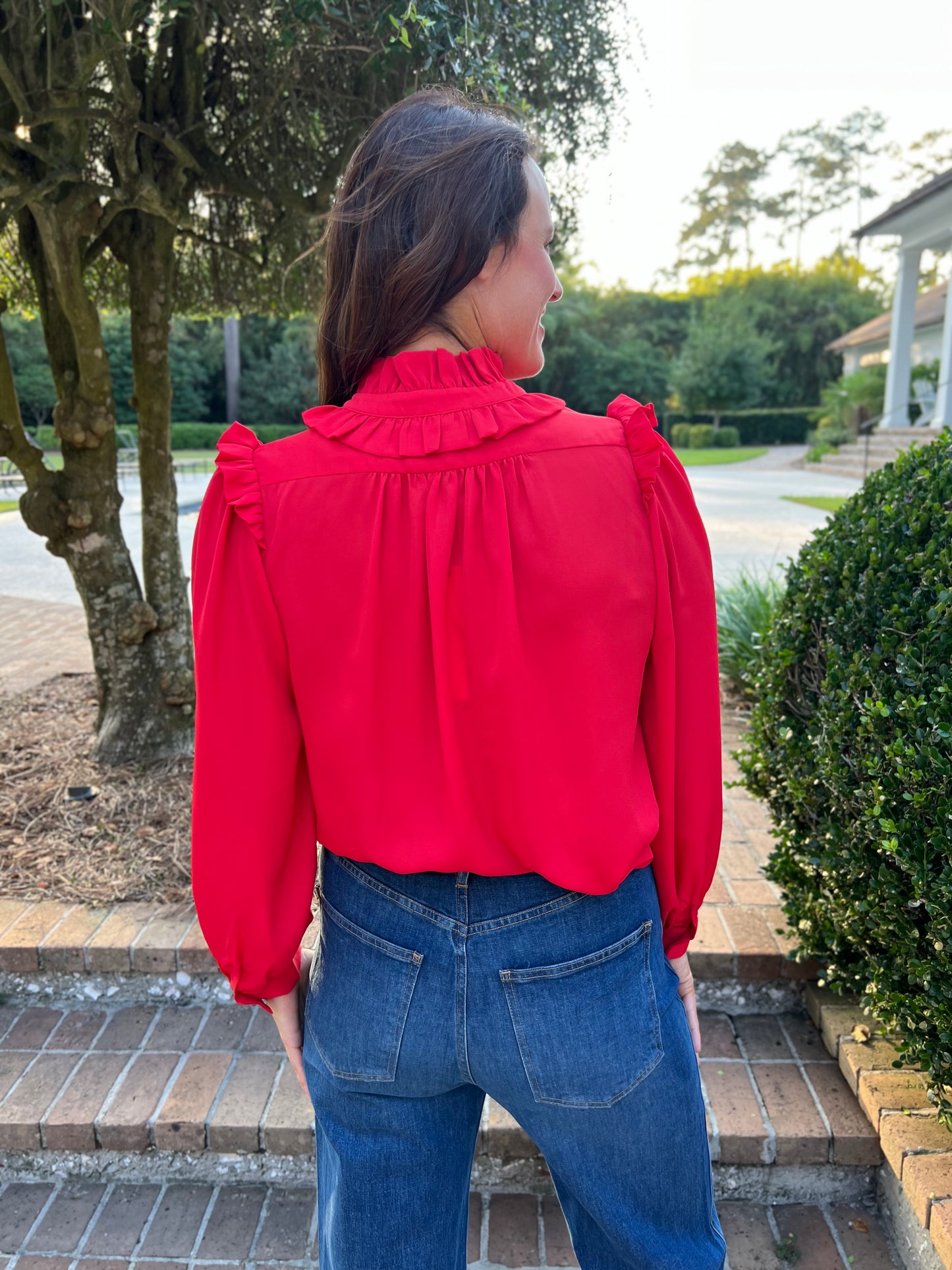 Athena Red Blouse