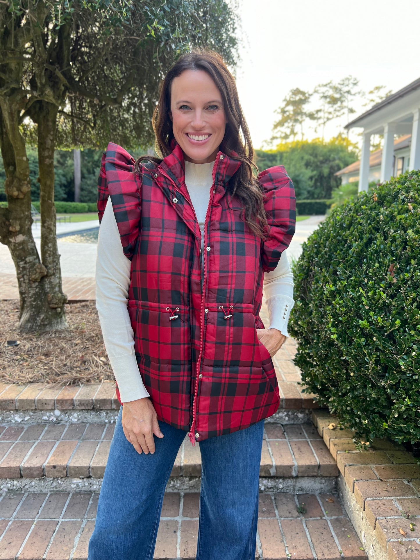 Janey Plaid Puffer Vest