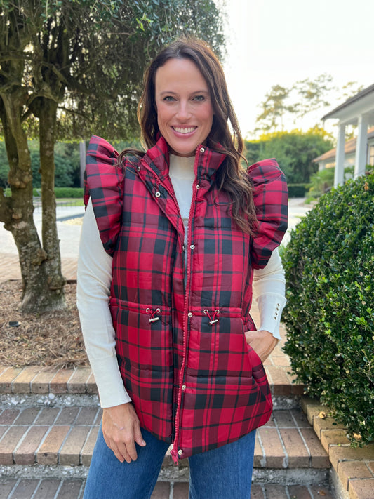 Janey Plaid Puffer Vest