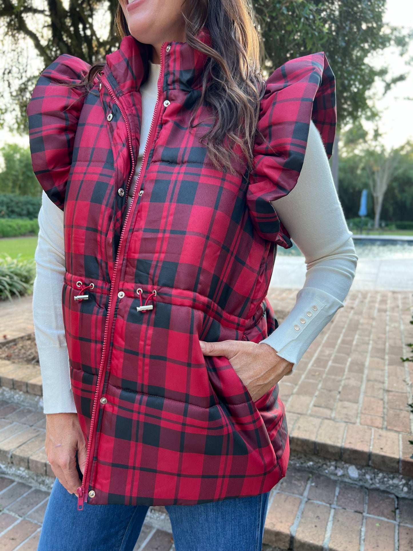 Janey Plaid Puffer Vest