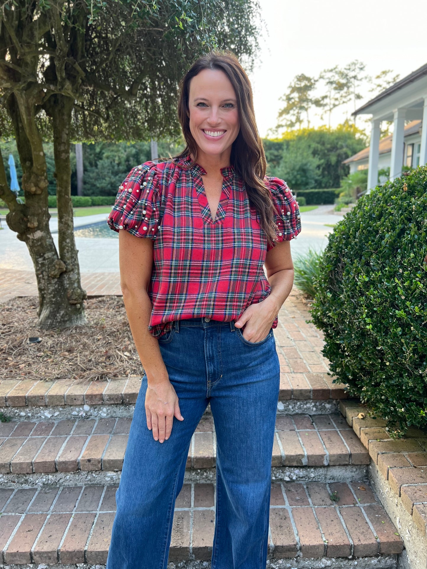 Feeling Fine Tartan Plaid Top