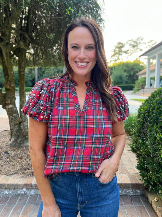 Feeling Fine Tartan Plaid Top