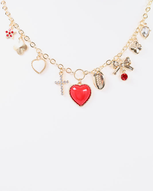 Bentley Charm Necklace RED WHITE