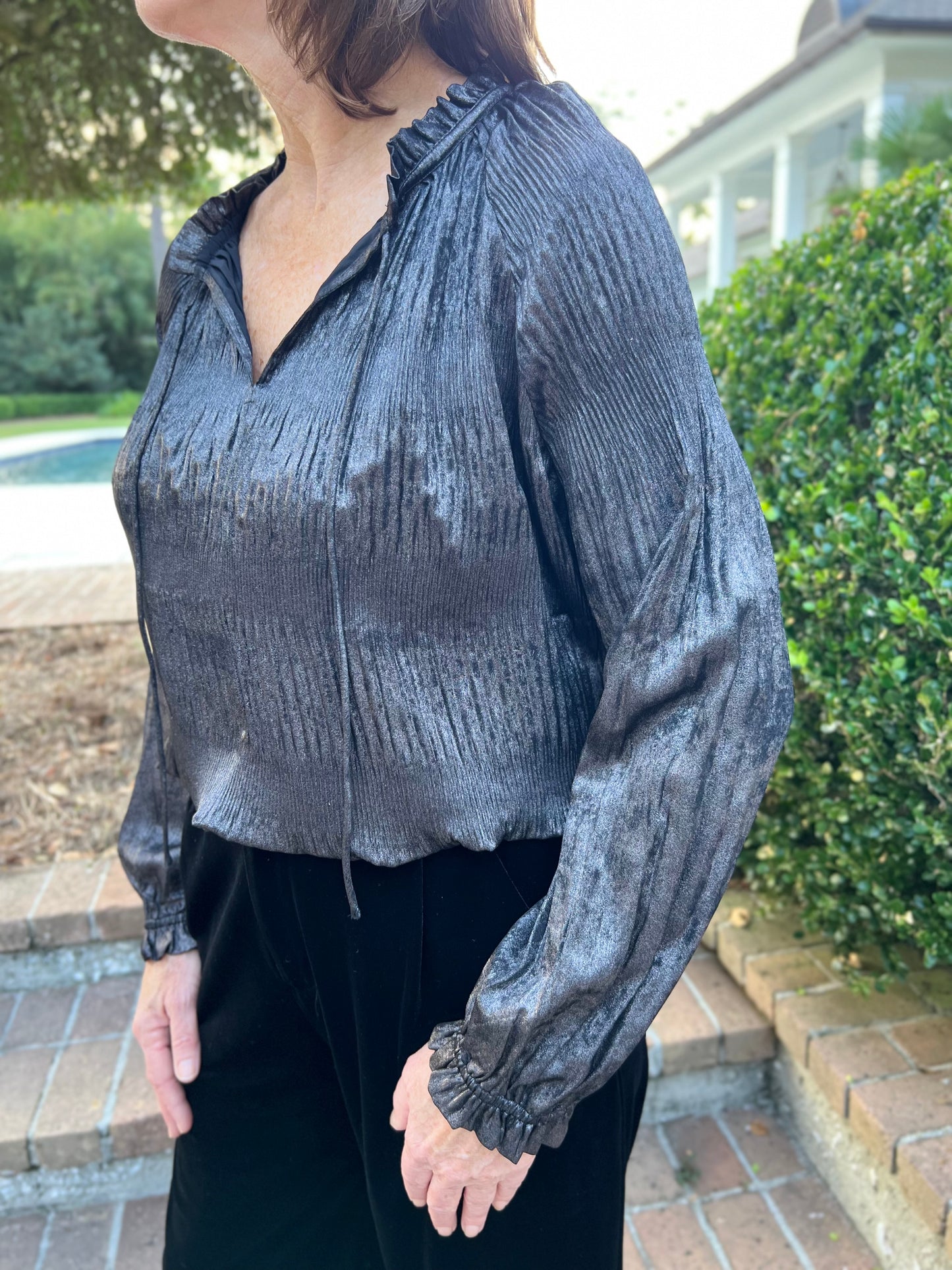 Cocktail Hour Gunmetal Blouse