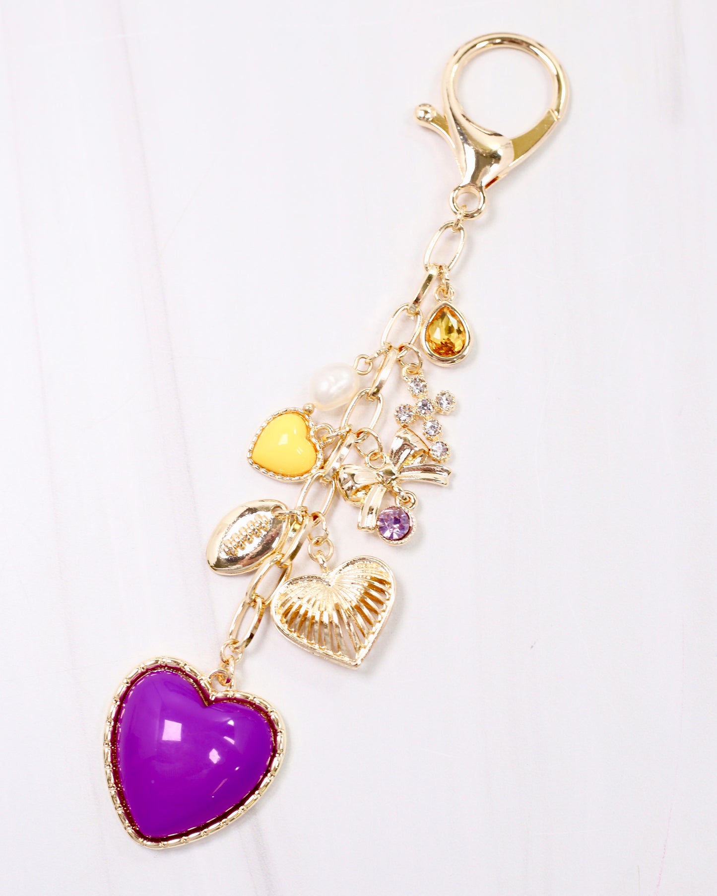 Sutton Bag Charm PURPLE GOLD