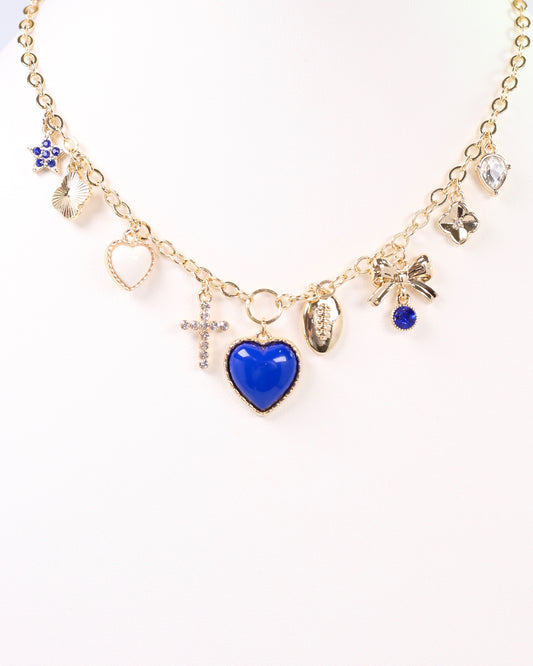 Bentley Charm Necklace ROYAL BLUE WHITE