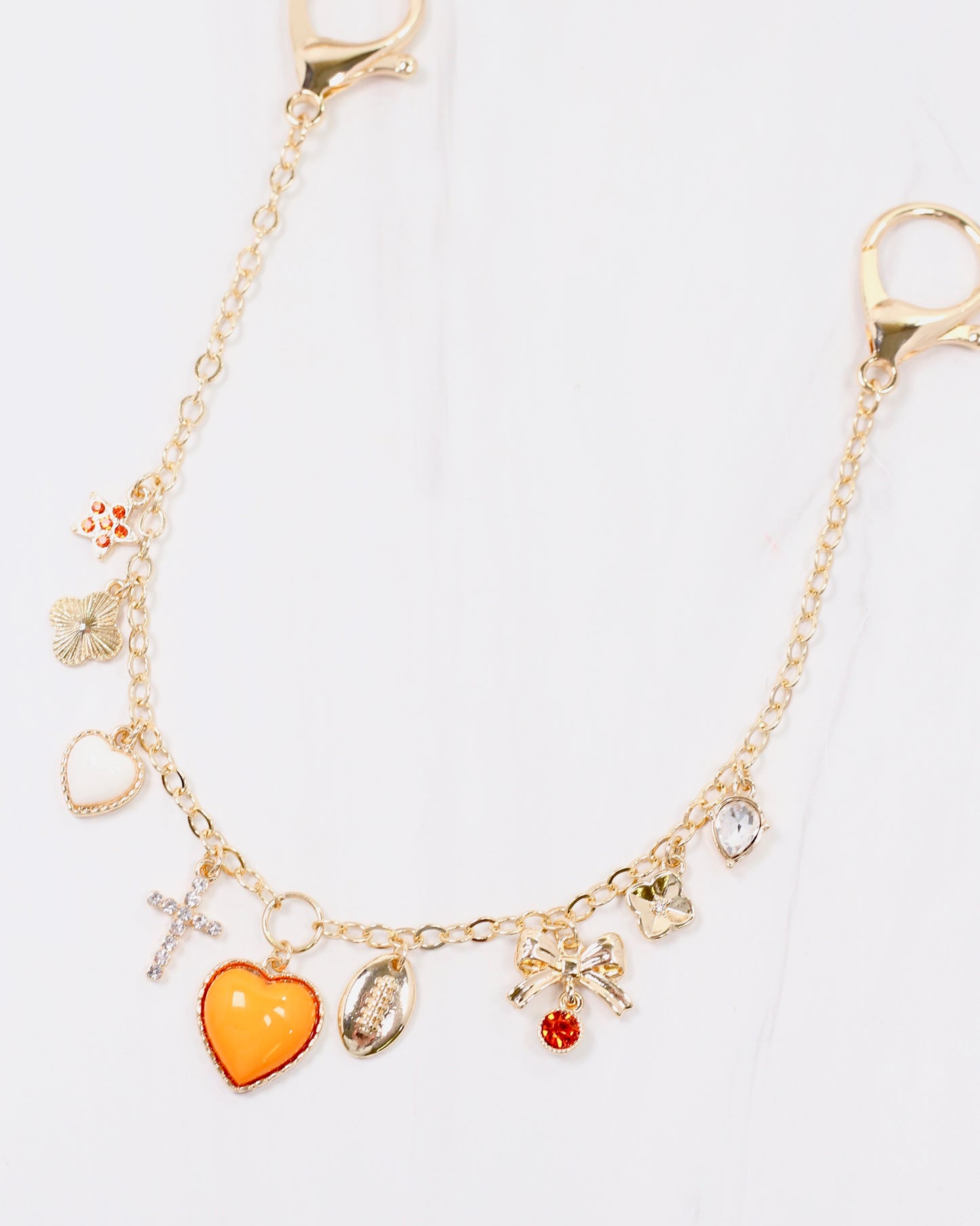 Avery Bag Chain ORANGE WHITE
