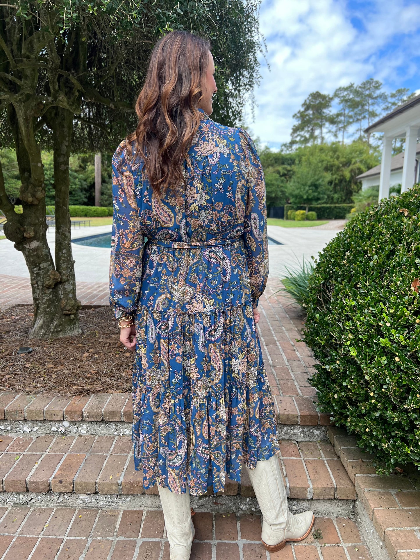 Caught In The Wind Paisley Print Midi Dress