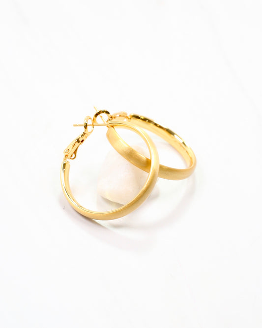 London Medium Hoop Worn Gold