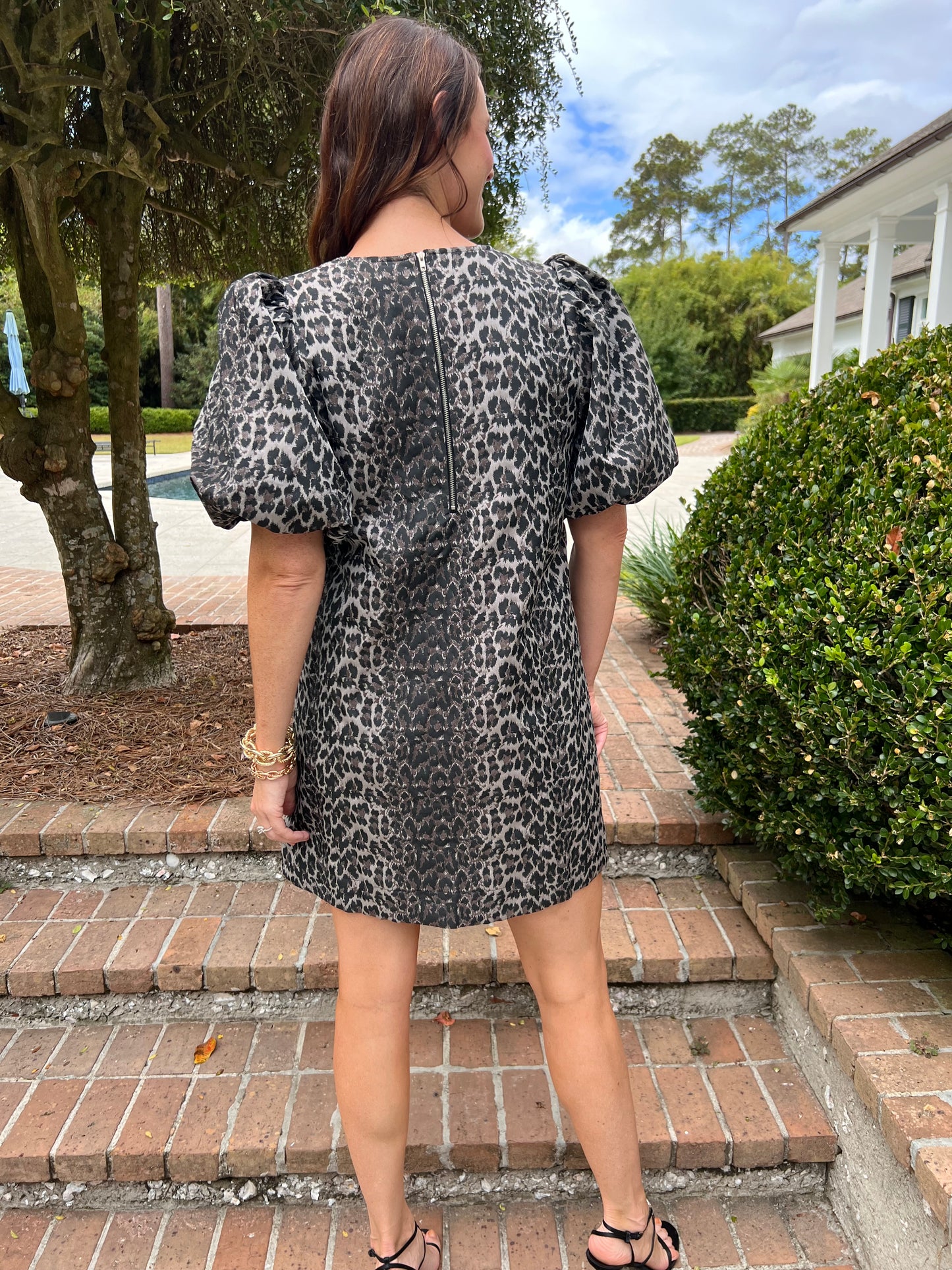 Uncaptured Grey Cheetah Print Mini Dress