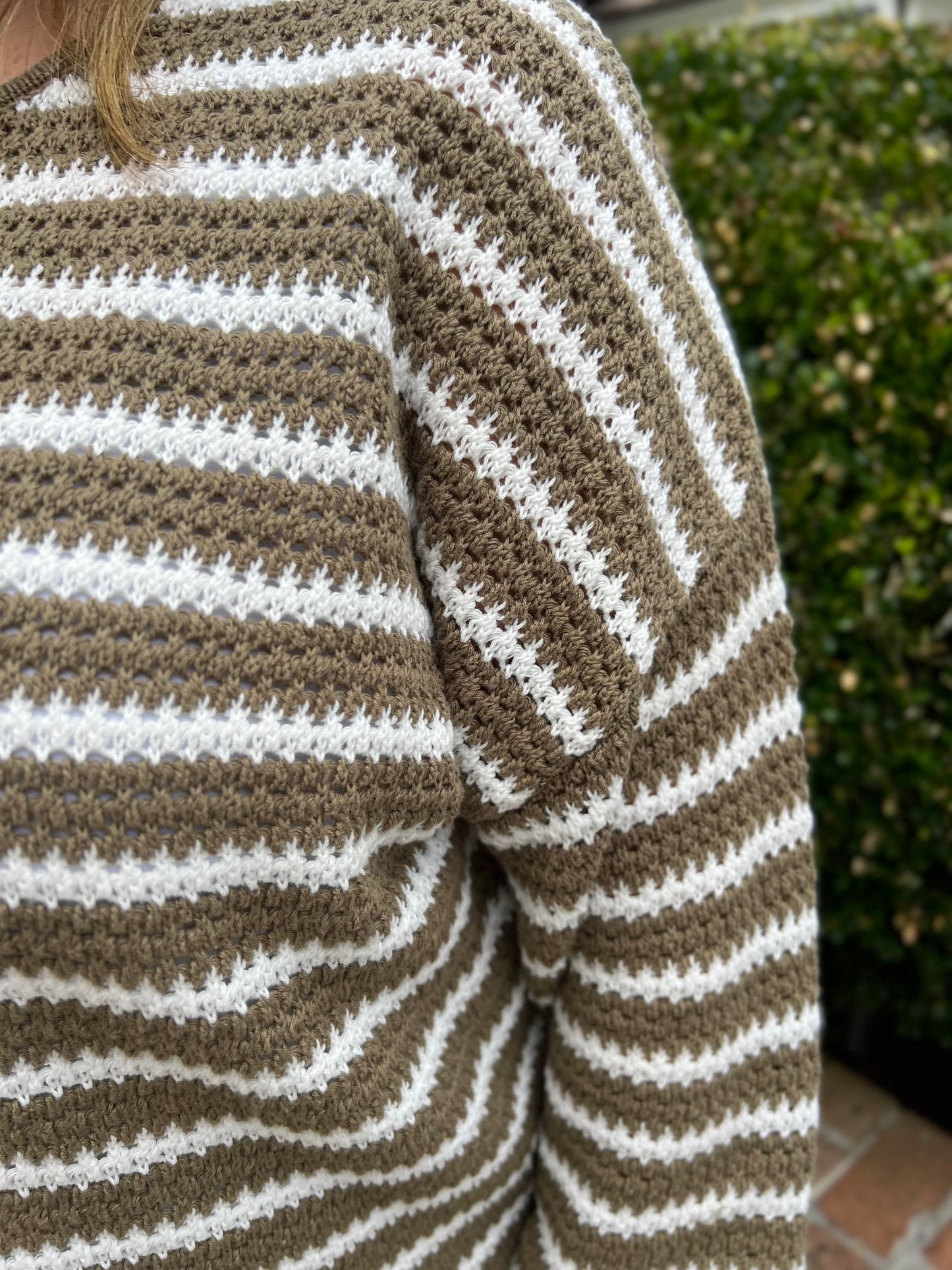 Chaya Olive Striped Knit Sweater