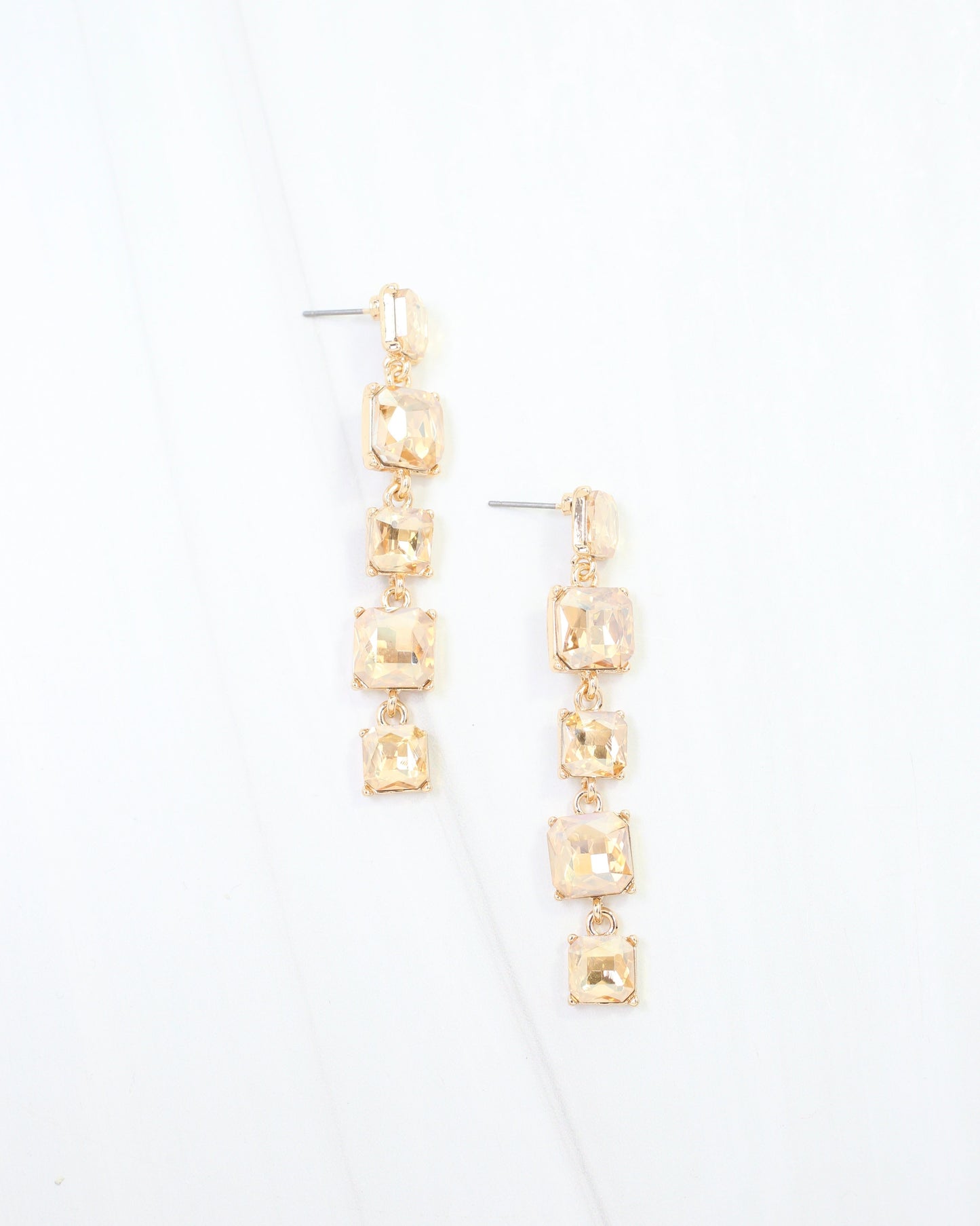 Corsica Crystal Drop Earring Champagne