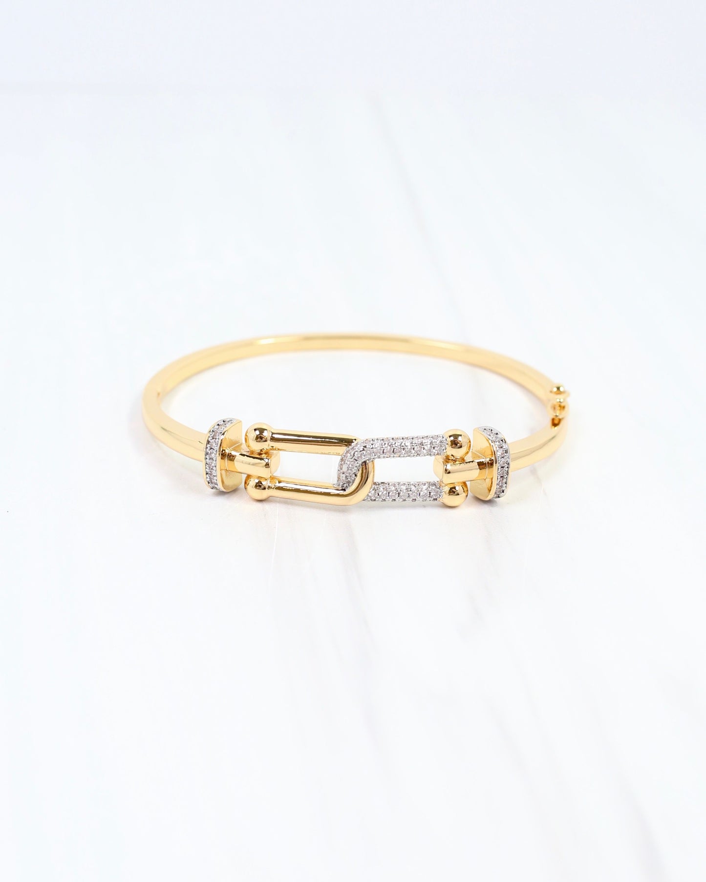 Isiah Interlocking CZ Bangle WR Gold