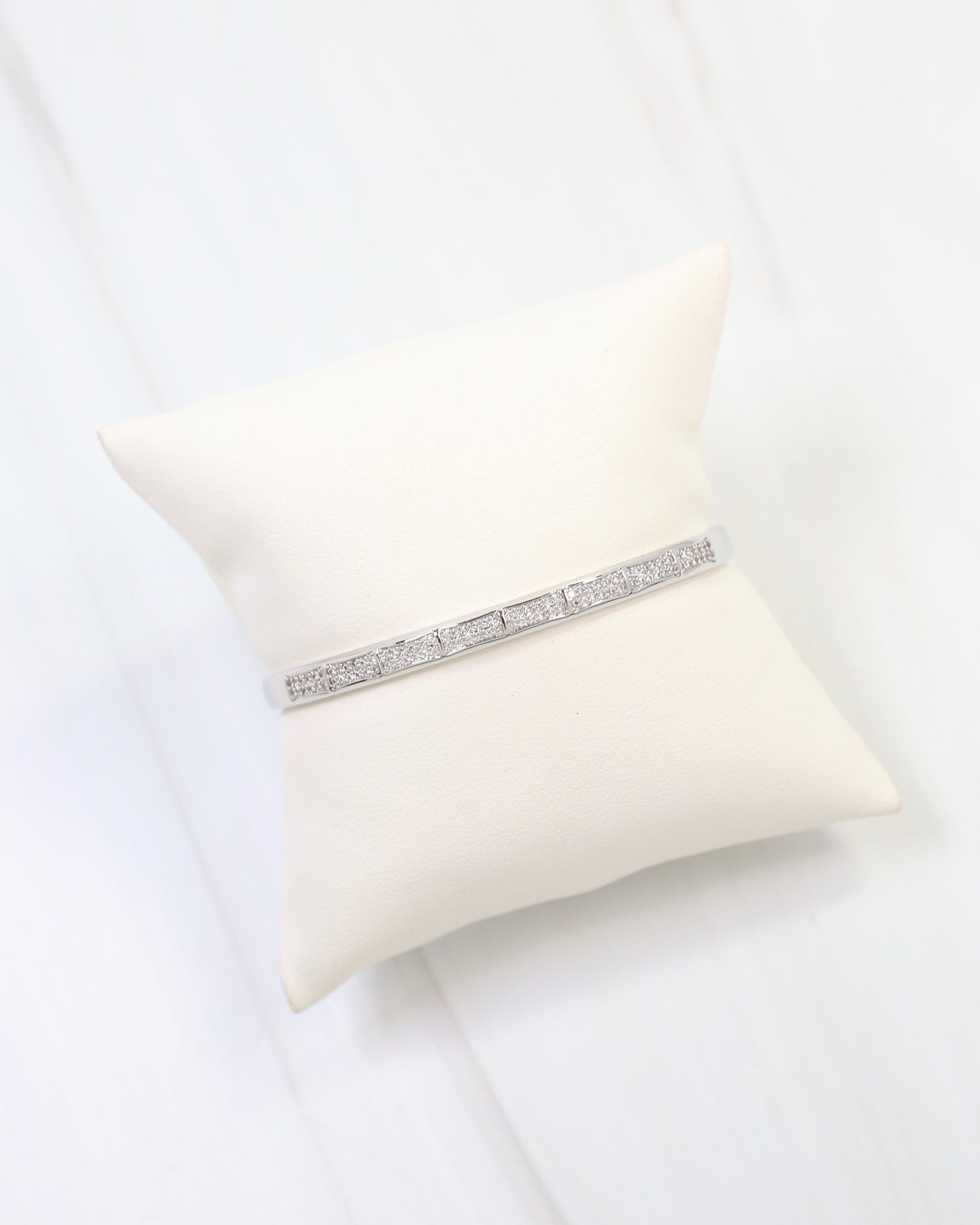 Ocean Springs CZ Hinge Bracelet Silver