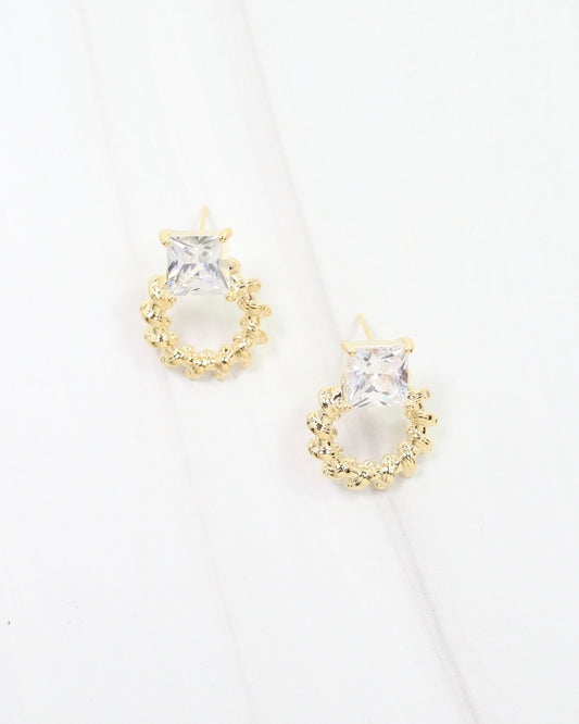 Sykes CZ Circle Earring Gold