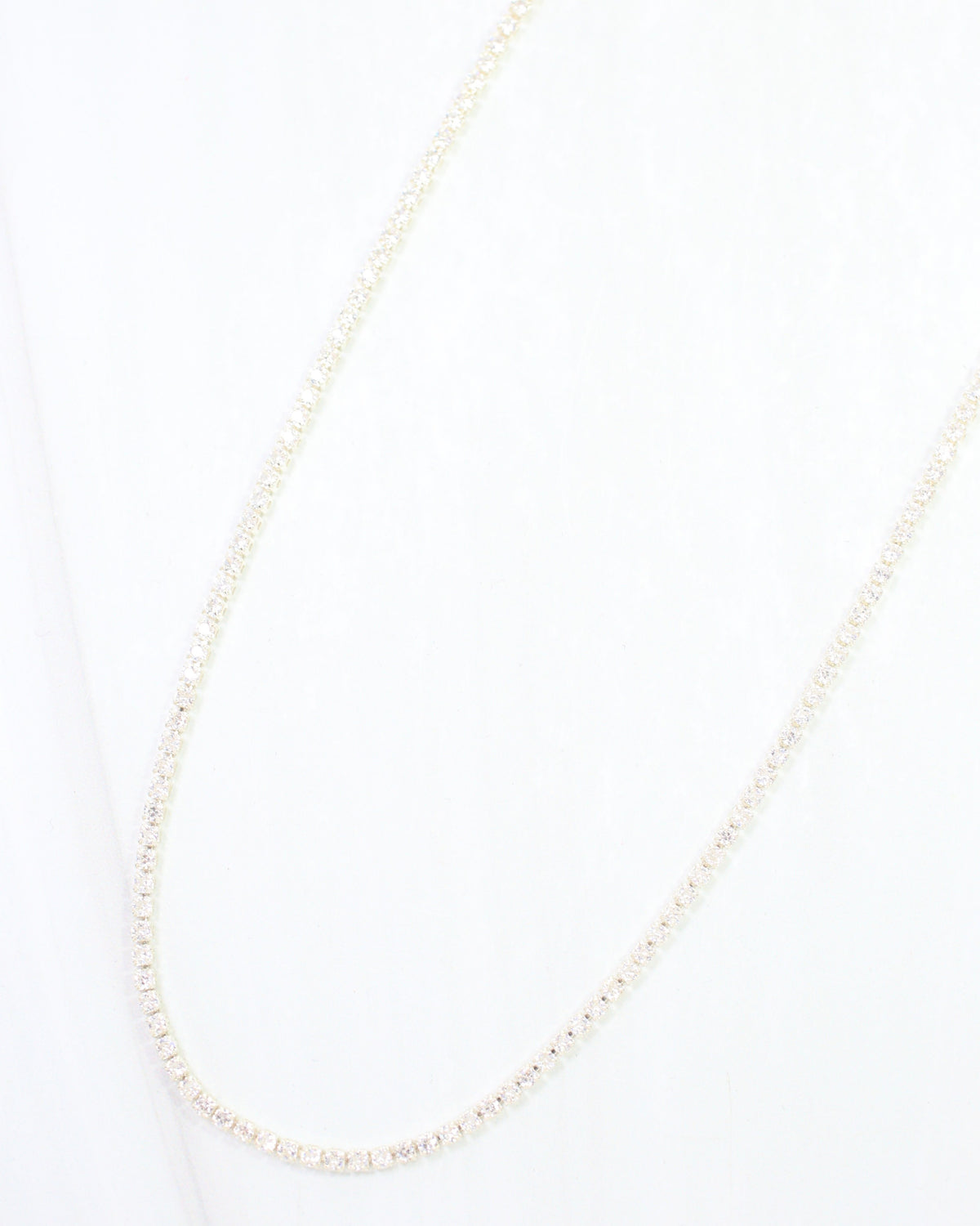 Luna Delicate CZ Tennis Necklace WR Silver