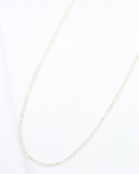 Luna Delicate CZ Tennis Necklace WR Silver