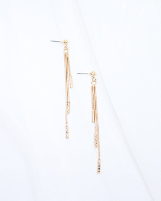 Marisa Three Chain Dangle Earring Gold