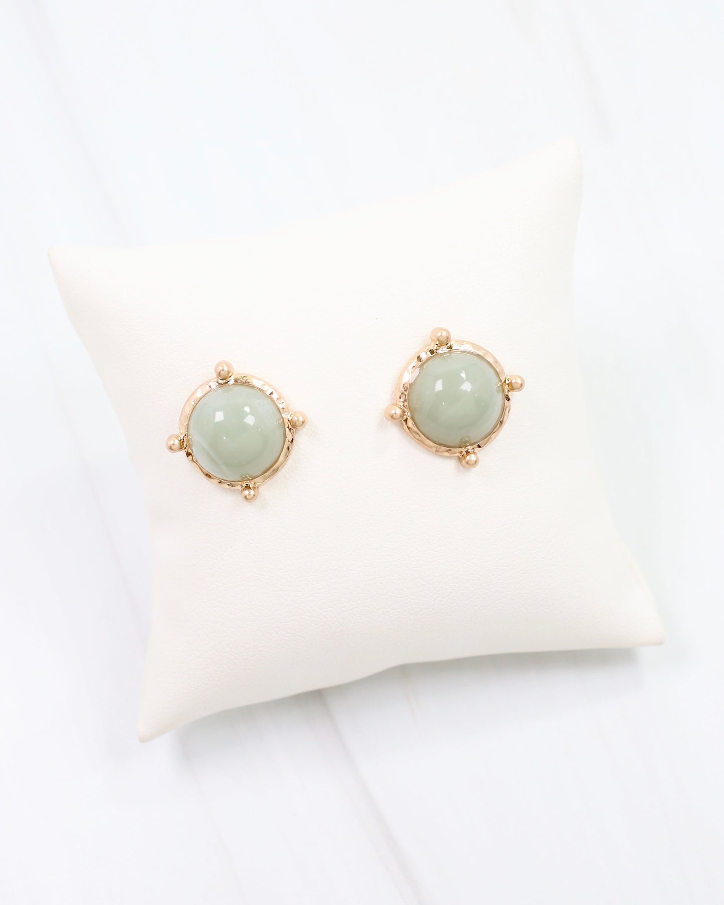 Florissant Round Post Earring Light Green