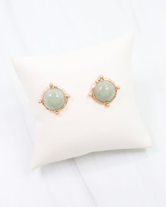 Florissant Round Post Earring Light Green