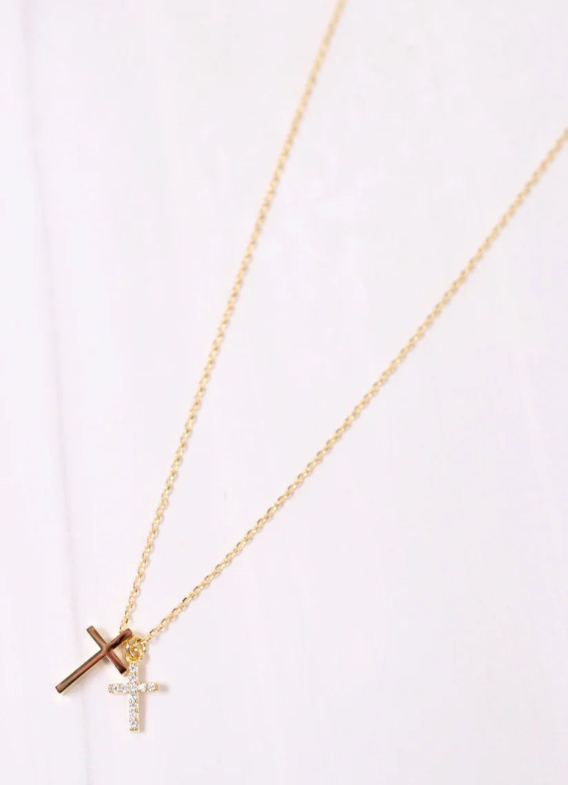 Francia Cross Necklace GOLD