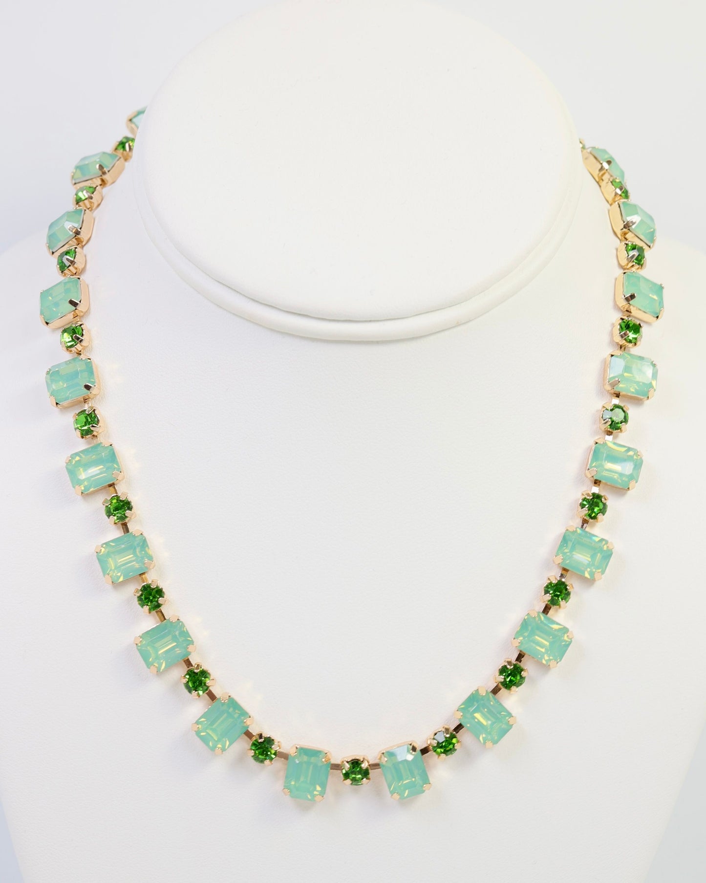 Bartlett Rhinestone Necklace Mint Opal