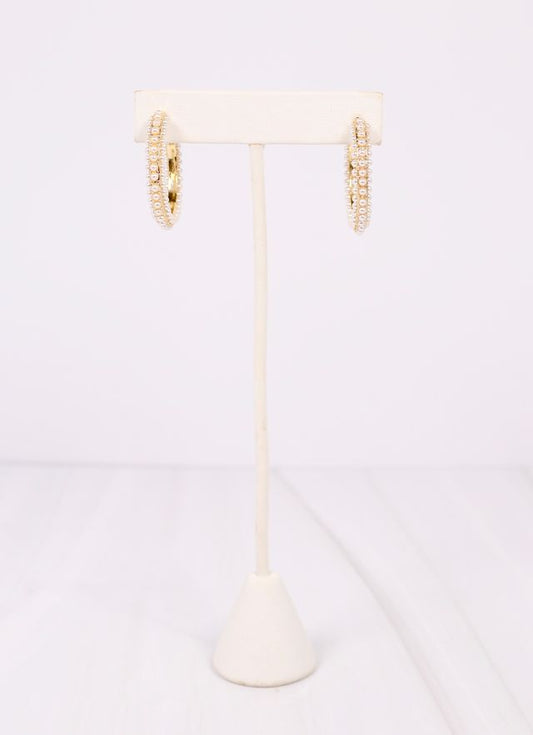 Woodard Pearl Hoop Earring GOLD