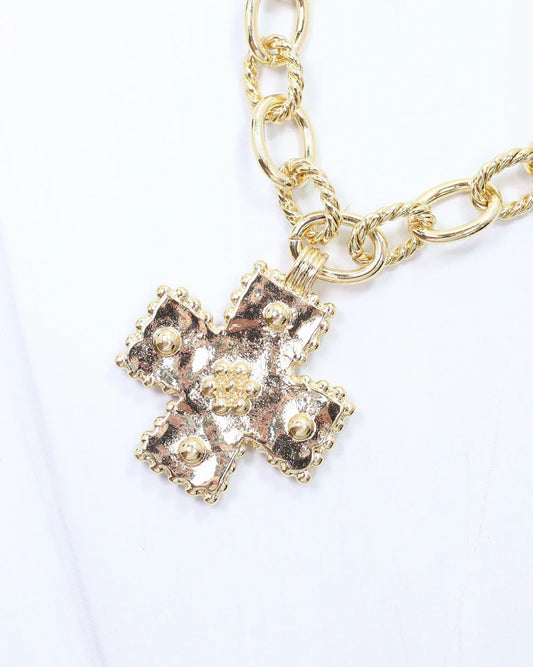 Murray Cross Charm Necklace Gold