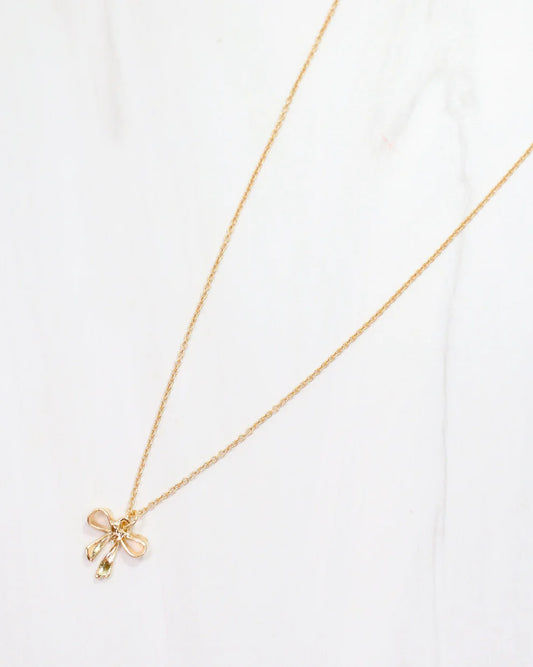 Fairchild Petite Bow Necklace Gold