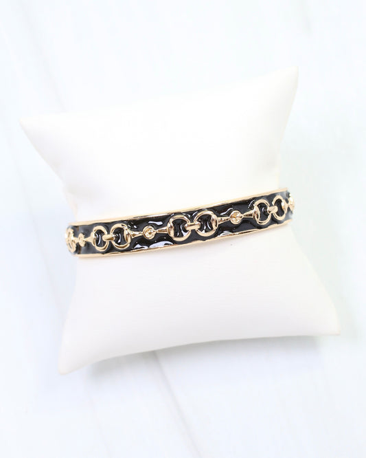 Kaylene Horsebit Cuff Bracelet Black