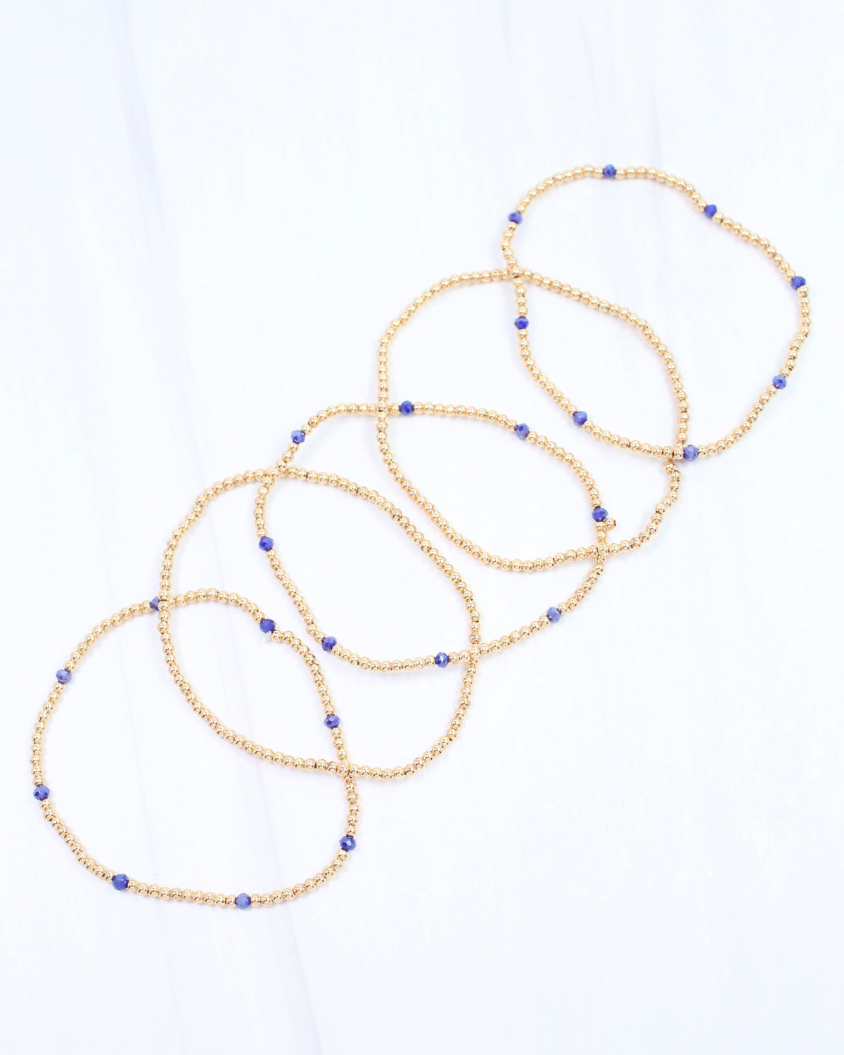 Malena Beaded Bracelet Set Navy