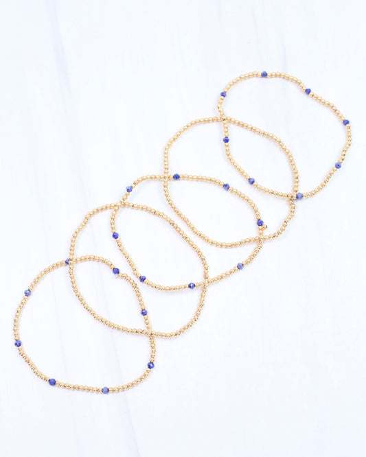 Malena Beaded Bracelet Set Navy