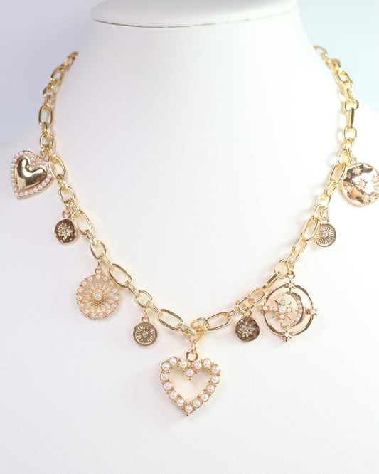 Worthington Charm Necklace Gold