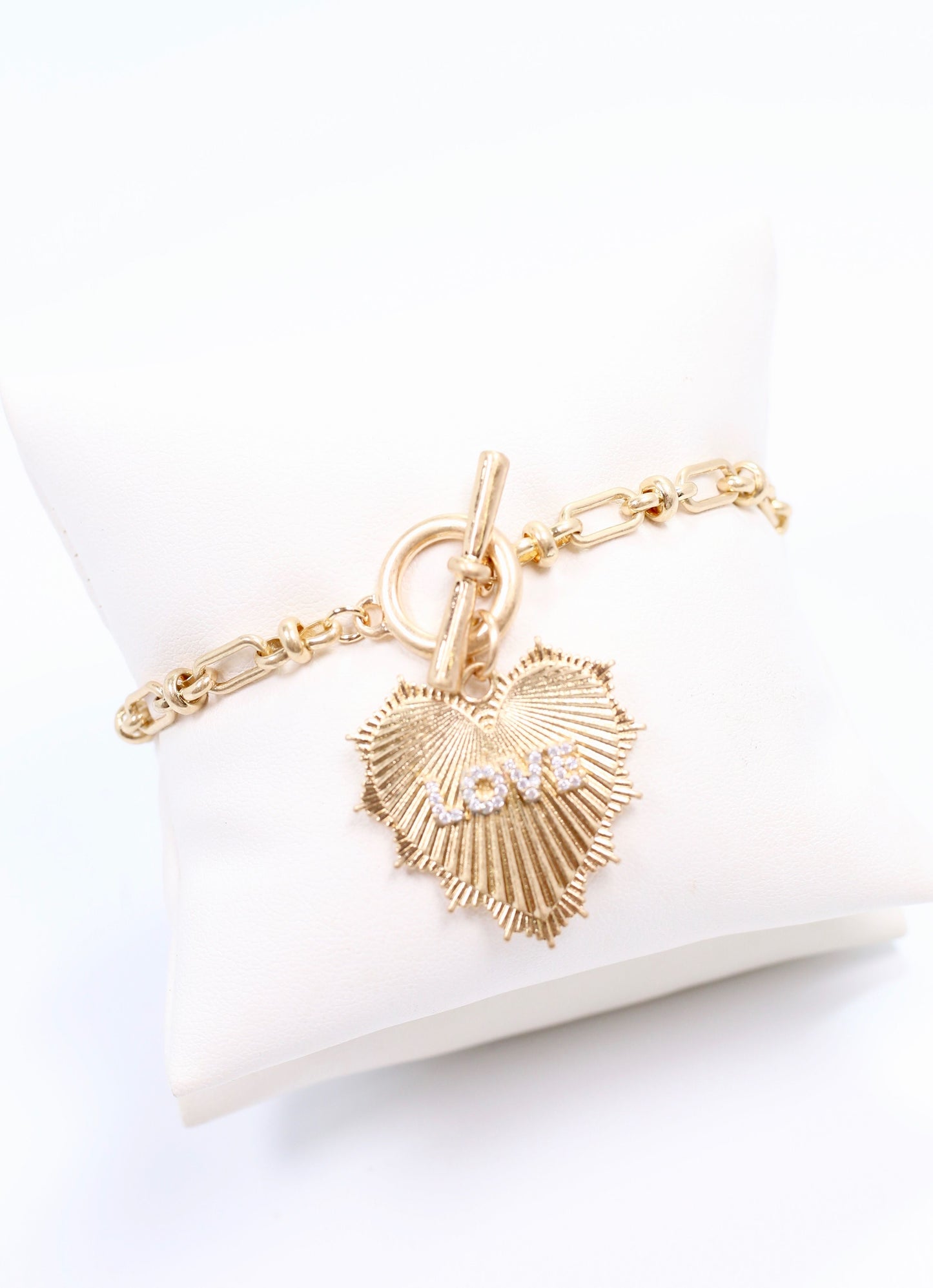 Bishop Heart Charm Bracelet GOLD