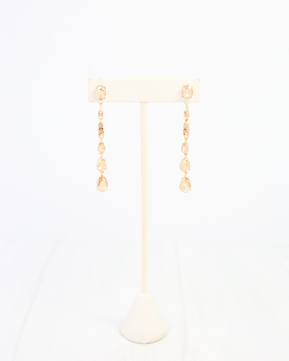 Charley Linear Crystal Dangle Earring Topaz