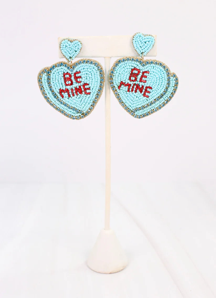 Tell Me About It Heart Earring BLUE