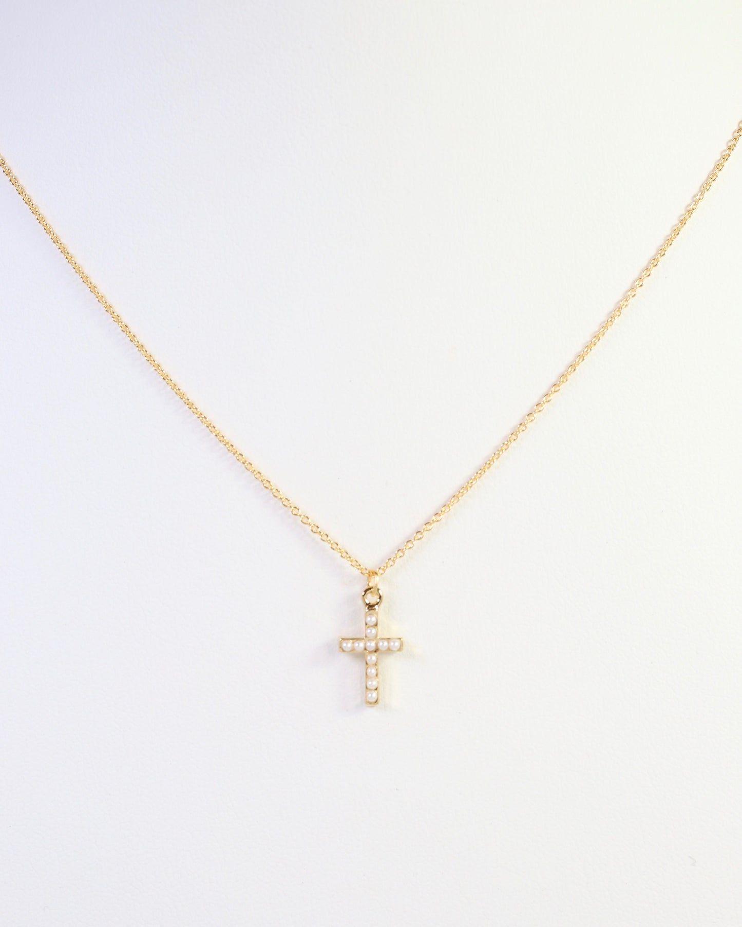 Hyannis CZ Cross Necklace Gold