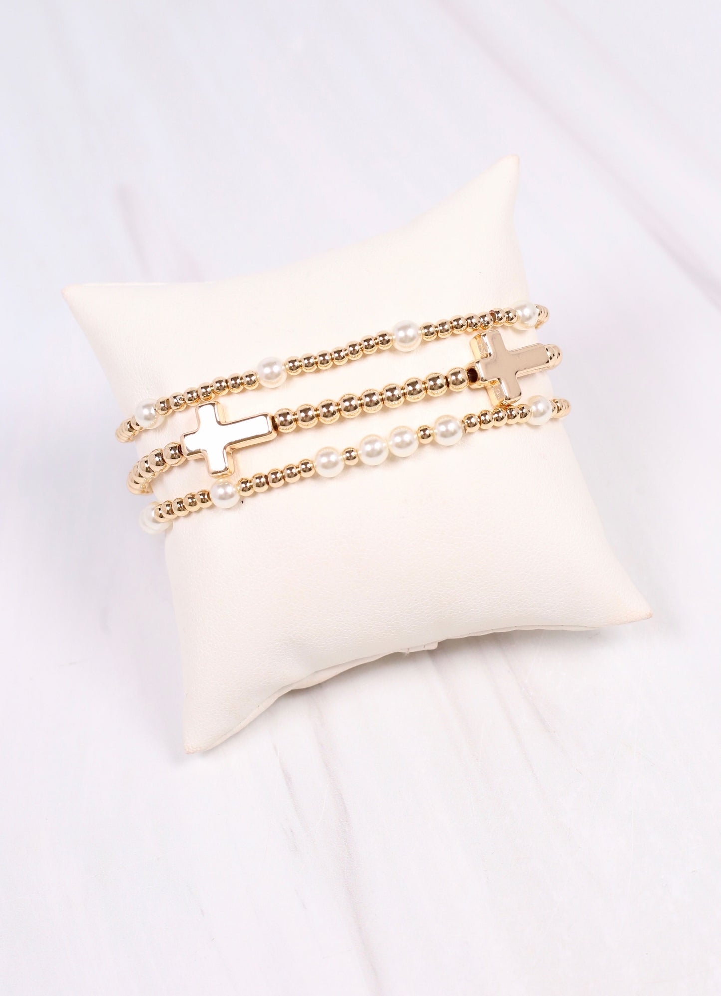 Mena Cross Bracelet Set GOLD