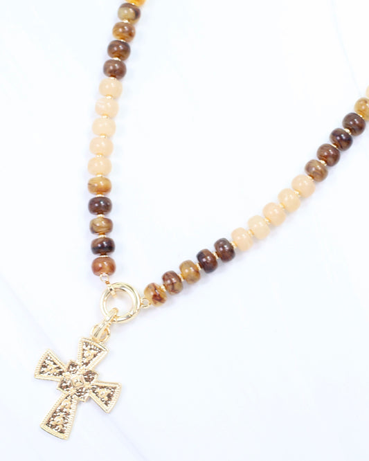 Bankston Cross Charm Gold