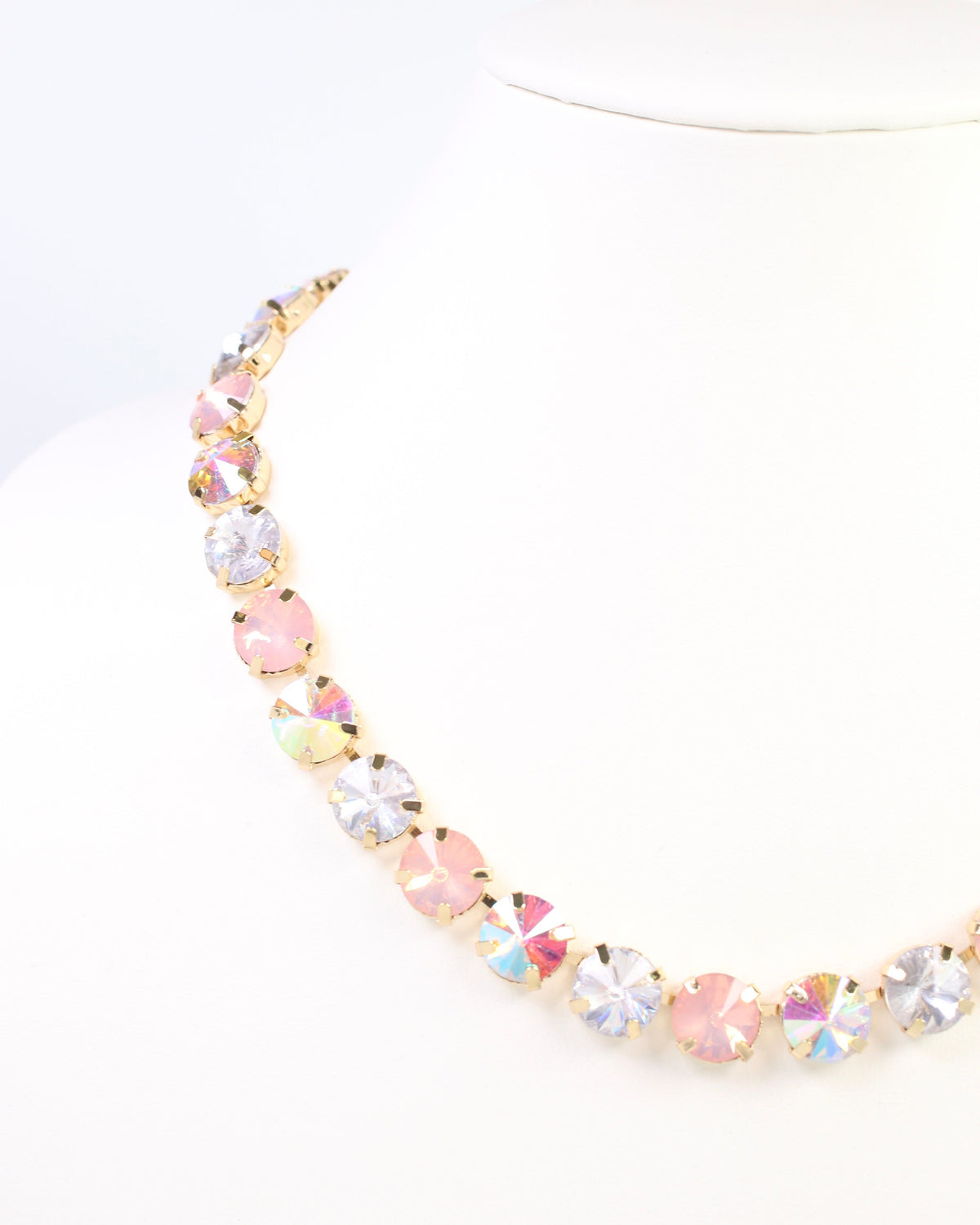 Harper Medium Rhinestone Necklace Opal Multi