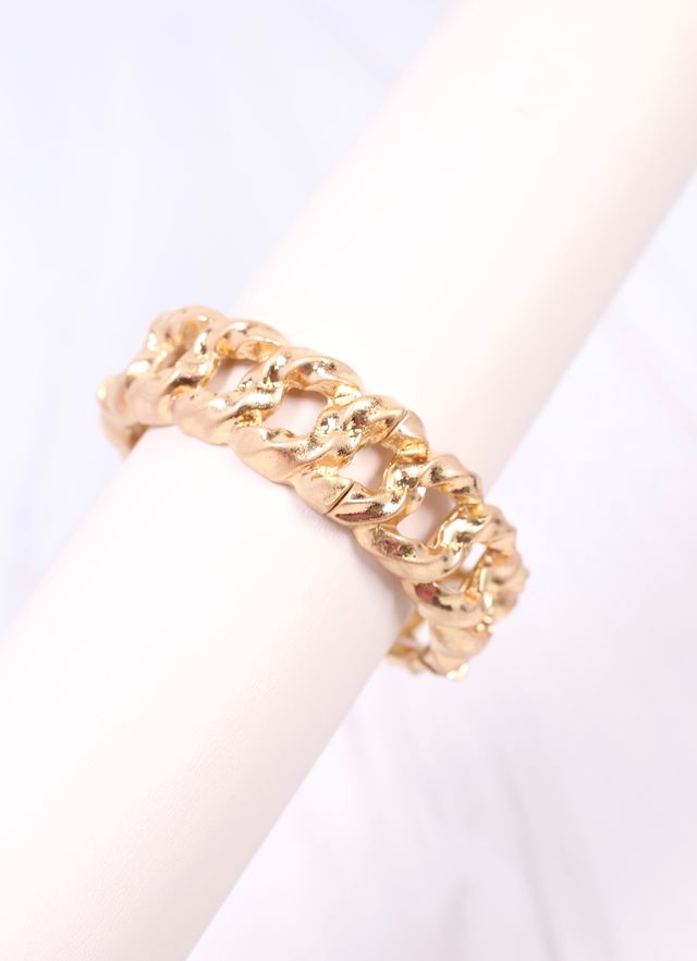 Poesy Link Metal Bracelet Gold