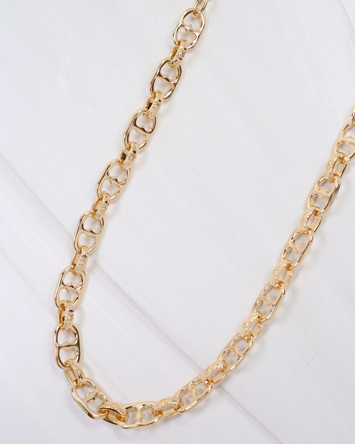 Grand Forks Double Ring Chain Necklace Gold