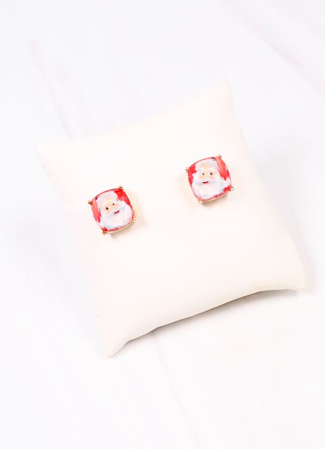 Santa Stud Earring RED