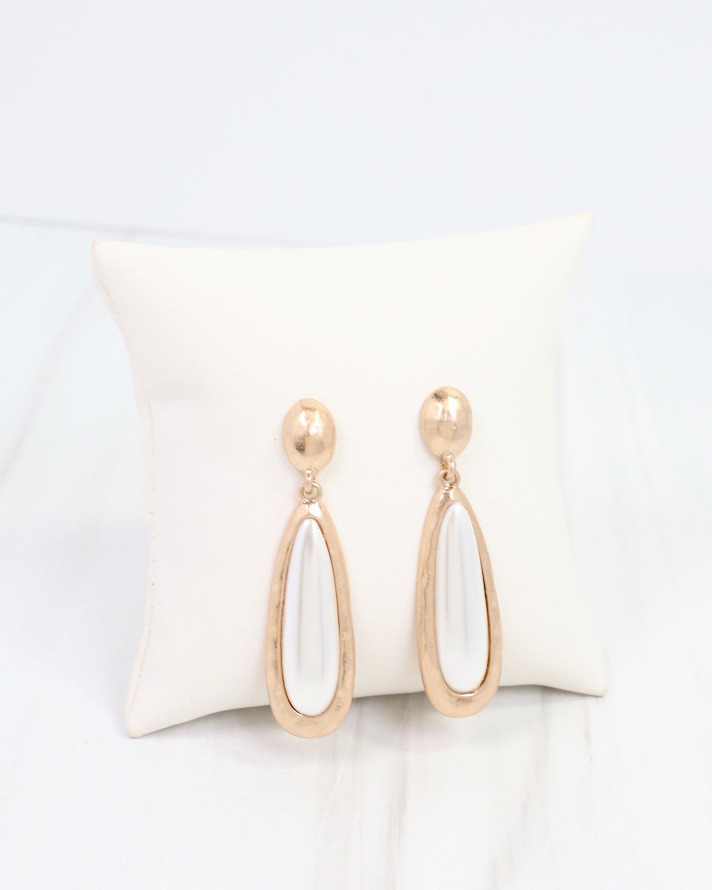 Inverell Pearl Teardrop Earring Worn Gold
