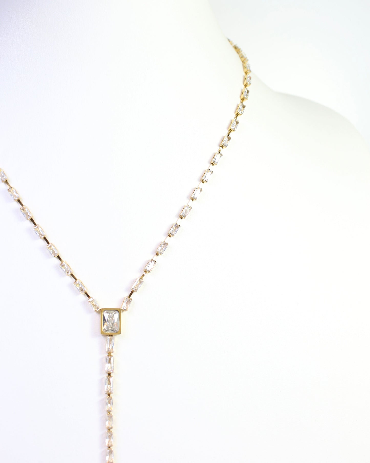 Cosette Crystal Y Necklace WP Gold