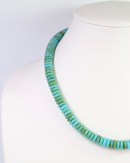 Cedar Falls Beaded Disc Necklace Turquoise