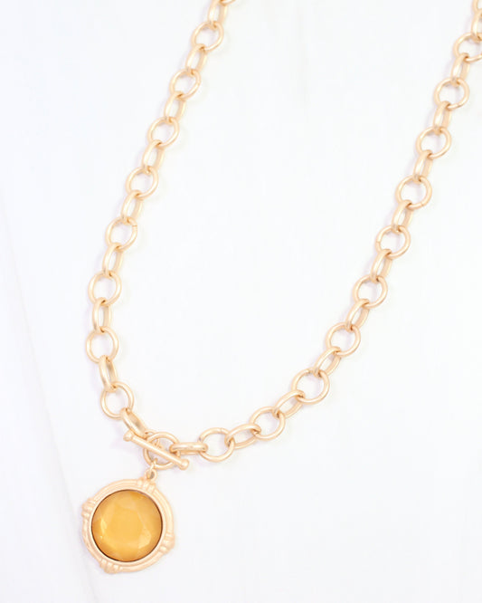 Simms Stone Toggle Necklace Champagne